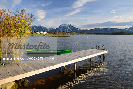 Wooden Jetty, Hopfen am See, Lake Hopfensee, Bavaria, Germany