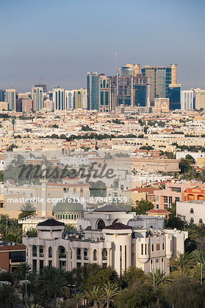 View of city skyline, Abu Dhabi, United Arab Emirates, Middle East