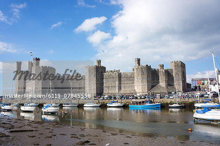 Caernarfon Castle, UNESCO World Heritage Site, Wales, United Kingdom, Europe