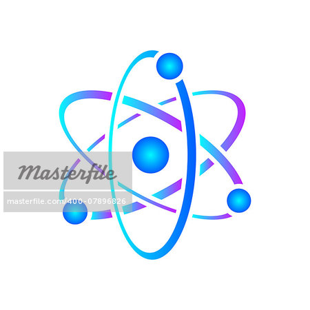 Colorful vector illustration of atom icon on white