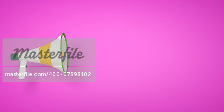 An image of a typical megaphone on a pink background
