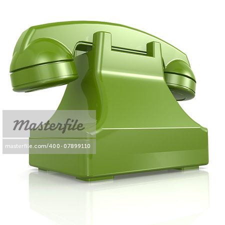 Green isolated phone