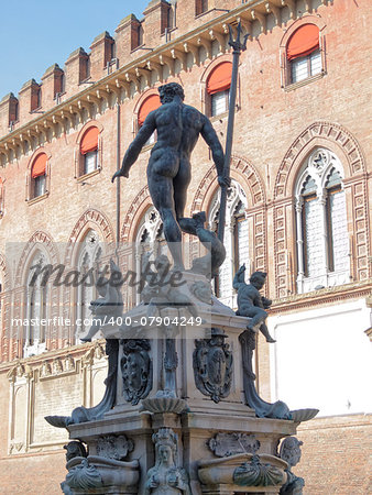 Fountain located in Piazza del Nettuno, Bologna, Emilia Romagna Italy