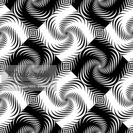 Design seamless whirlpool movement illusion background. Abstract diamond geometric pattern. Vector art. No gradient
