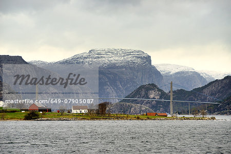 Suspension bridge over Lysefjord, Rogaland County, Norway