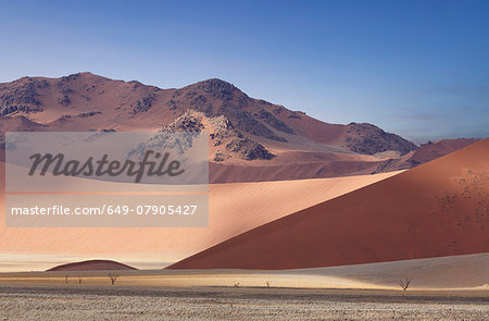 View of giant sand dunes, Sossusvlei National Park, Namibia