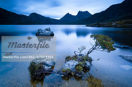 Cradle Mountain National Park, Tasmania, Australia. Dove lake at sunrise