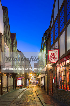 United Kingdom, England, North Yorkshire, York. Formerly consisting solely of Butcher's shops the Shambles is over 1,000 years old and is York's most famous street.