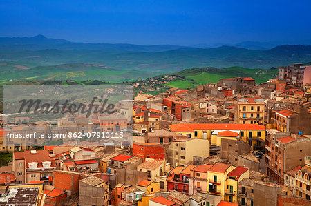 Italy, Sicily, Enna. Overview of Enna