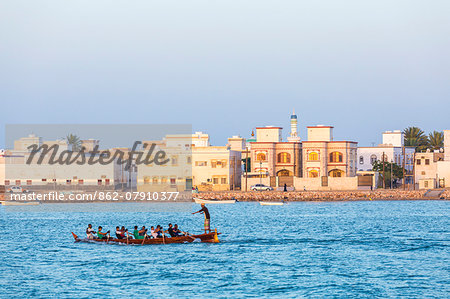 Oman, Sur, Al Ayjah. Al Ayjah Harbour at sunset