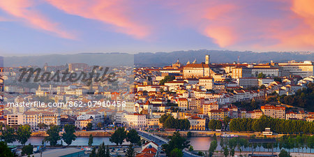 Portugal, Coimbra, Overview at dusk(MR)