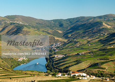 Portugal, Douro, Peso da ReguaTerraced vineyards