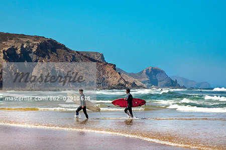 Surfer, Praia da Amado, Costa Vicentina, Algarve, Portugal