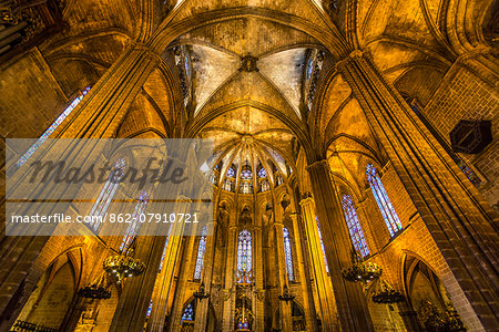 Interior, Cathedral, Barcelona, Catalonia, Spain