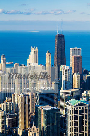 USA, Illinois, Chicago. Elevated view over the city from the Willis Tower.