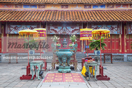 Mieu Temple inside Imperial Palace in Citadel (UNESCO World Heritage Site), Hue, Thua Thien-Hue, Vietnam