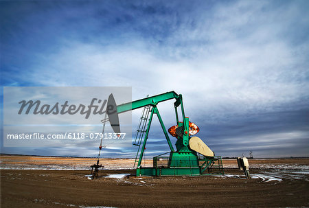 Oil field pump jack, Saskatchewan, Canada