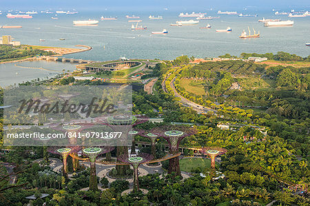 View over the Gardens by the Bay, Singapore, Southeast Asia, Asia