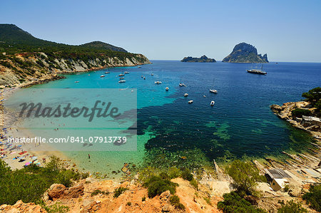 Cala D'Ort, Vedra Island, Ibiza, Balearic Islands, Spain, Mediterranean, Europe Cala D'Ort, Vedra Island, Ibiza, Balearic Islands, Spain, Mediterranean, Europe