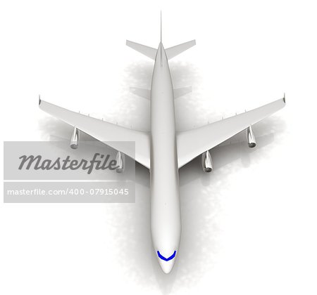 Airplane on a white background