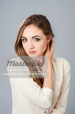 Beautiful fashion teen. Portrait of young pretty woman.