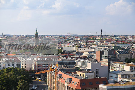 aerial view panorama of berlin, sunny day