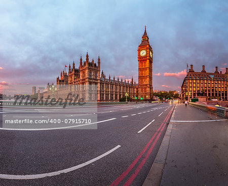 Queen Elizabeth Clock Tower and Westminster Palace in the Morning, London, United Kingdom