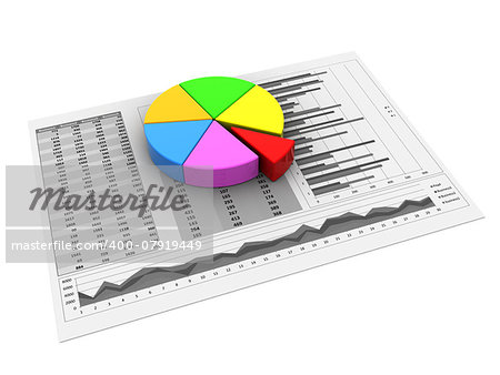 3d illustration of business report concept