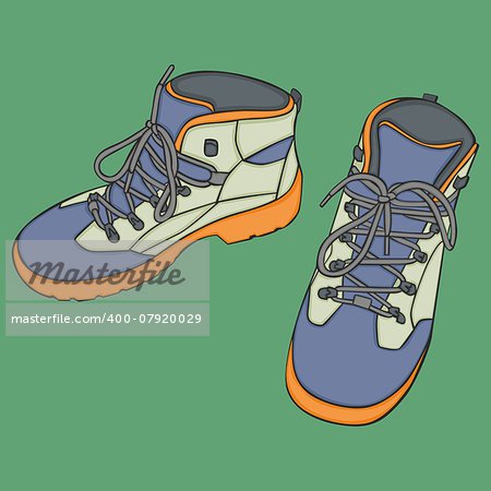 fully editable vector illustration of isolated shoes