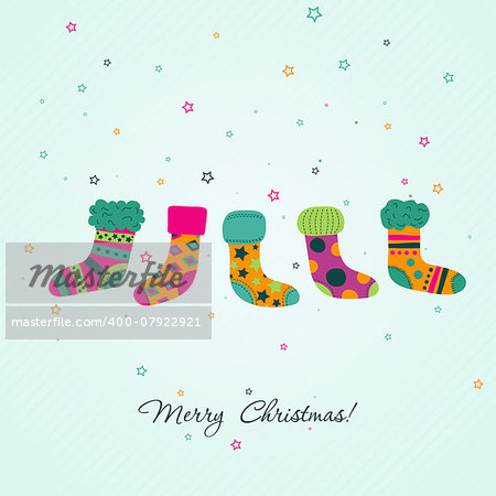 Template Christmas greeting card, vector illustration