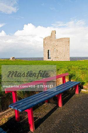 a beautiful path with benches to view Ballybunion beach and castle