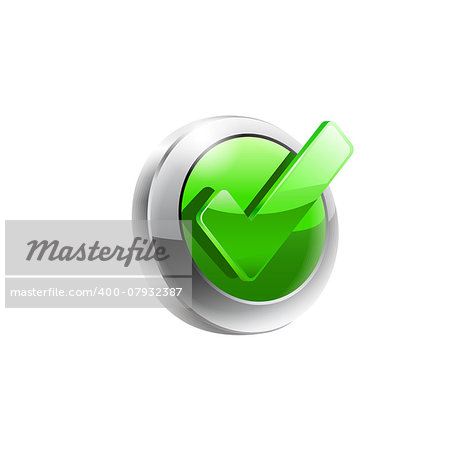 Vector green checkmark icon on white background