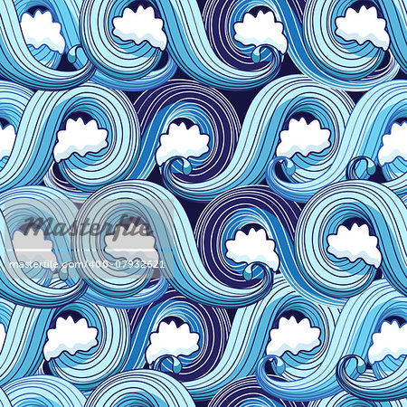 seamless abstract graphic pattern with sea waves