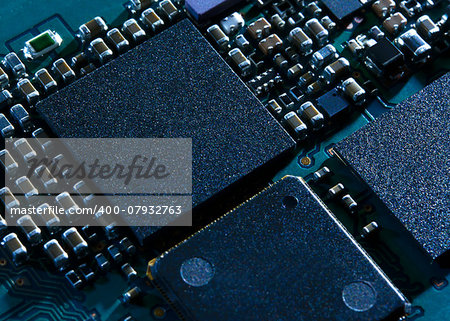 Close up Image of the Electronic Circuit Board with Processor