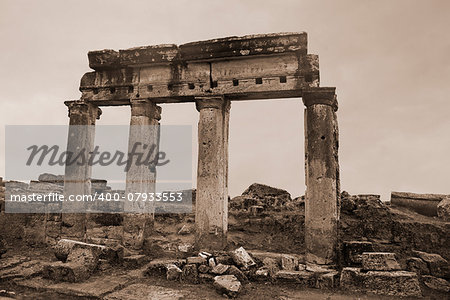 Ruin in ancient greek town Hierapolis, Turkey