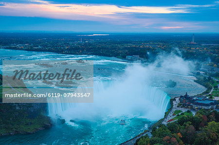 View of Horseshoe Falls, Niagara Falls, Niagara, border of New York State, and Ontario, Canada, North America