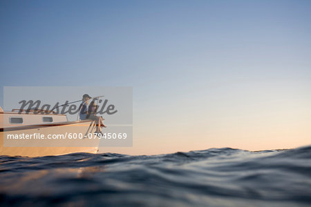 Boating on the water of Narragansett Bay in Newport, Rhode Island, USA Boating on the water of Narragansett Bay in Newport, Rhode Island, USA