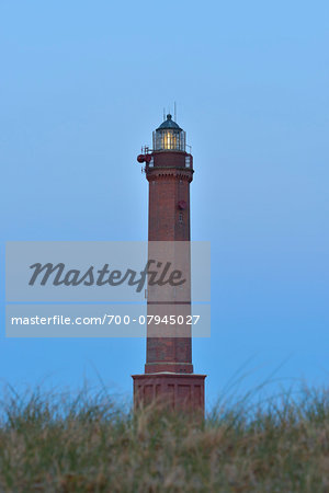 Norderney Lighthouse at Dusk, Norderney, East Frisia Island, North Sea, Lower Saxony, Germany Norderney Lighthouse at Dusk, Norderney, East Frisia Island, North Sea, Lower Saxony, Germany