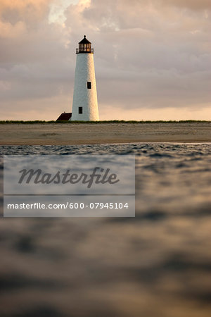 Great Point lighthouse, (also known as Nantucket Light) at sunset, Nantucket, Massachusetts, USA