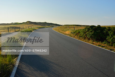 Winding Road in Summer, Norderney, East Frisia Island, North Sea, Lower Saxony, Germany