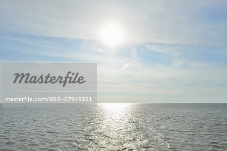 North Sea with Sun in Summer, Norderney, East Frisia Island, North Sea, Lower Saxony, Germany