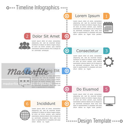 Timeline infographics design template with icons, vector eps10 illustration