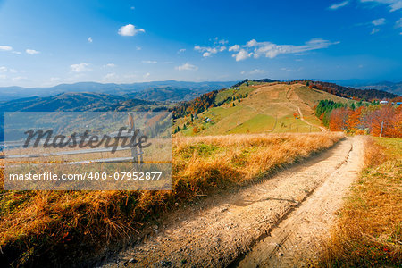 Colorful autumn landscape. Carpathian mountains