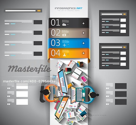 Infographic template with flat UI icons for ttem ranking. Ideal to use for marketing studies display, features ranking, strategy illustrations, seo optimization and social media.