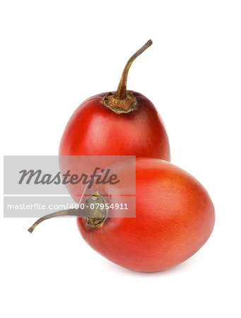 Two Exotic Tropical Fruits Tamarillo Full Body isolated on white background