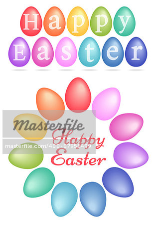 Happy Easter, colorful Easter eggs, set of vector design elements