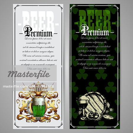 beer menu design for Patrick day with clover