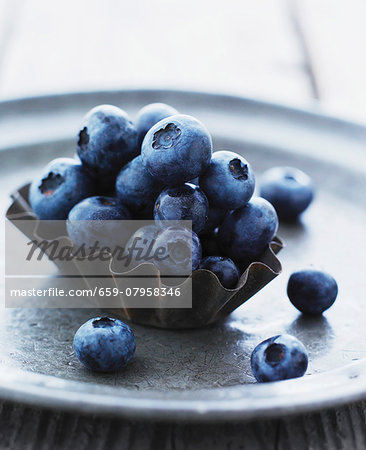 Blueberries in a baking tin Blueberries in a baking tin
