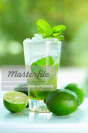 Mojito with mint and limes