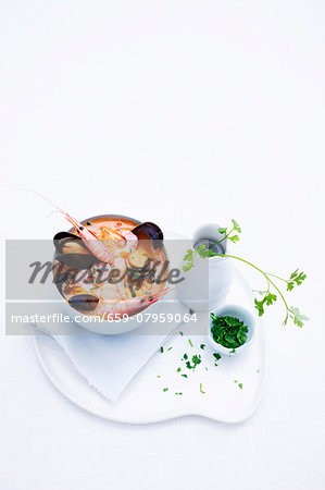 Fish stew with prawns and mussels